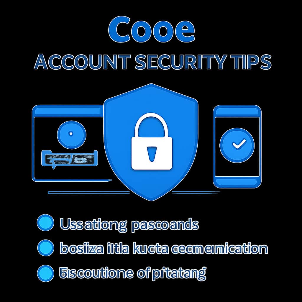 An educational illustration about account security measures for Cooe users.
