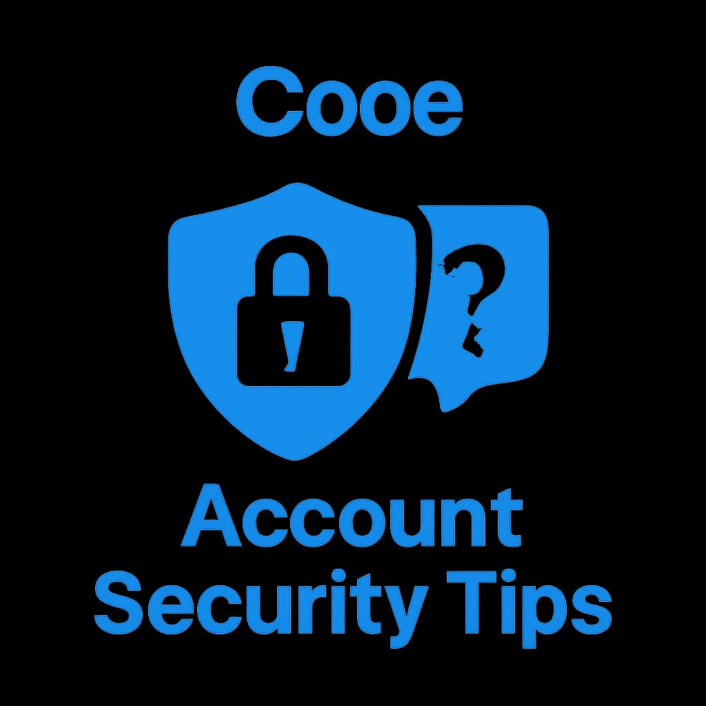 A clean badge design symbolizing account security with Cooe branding.