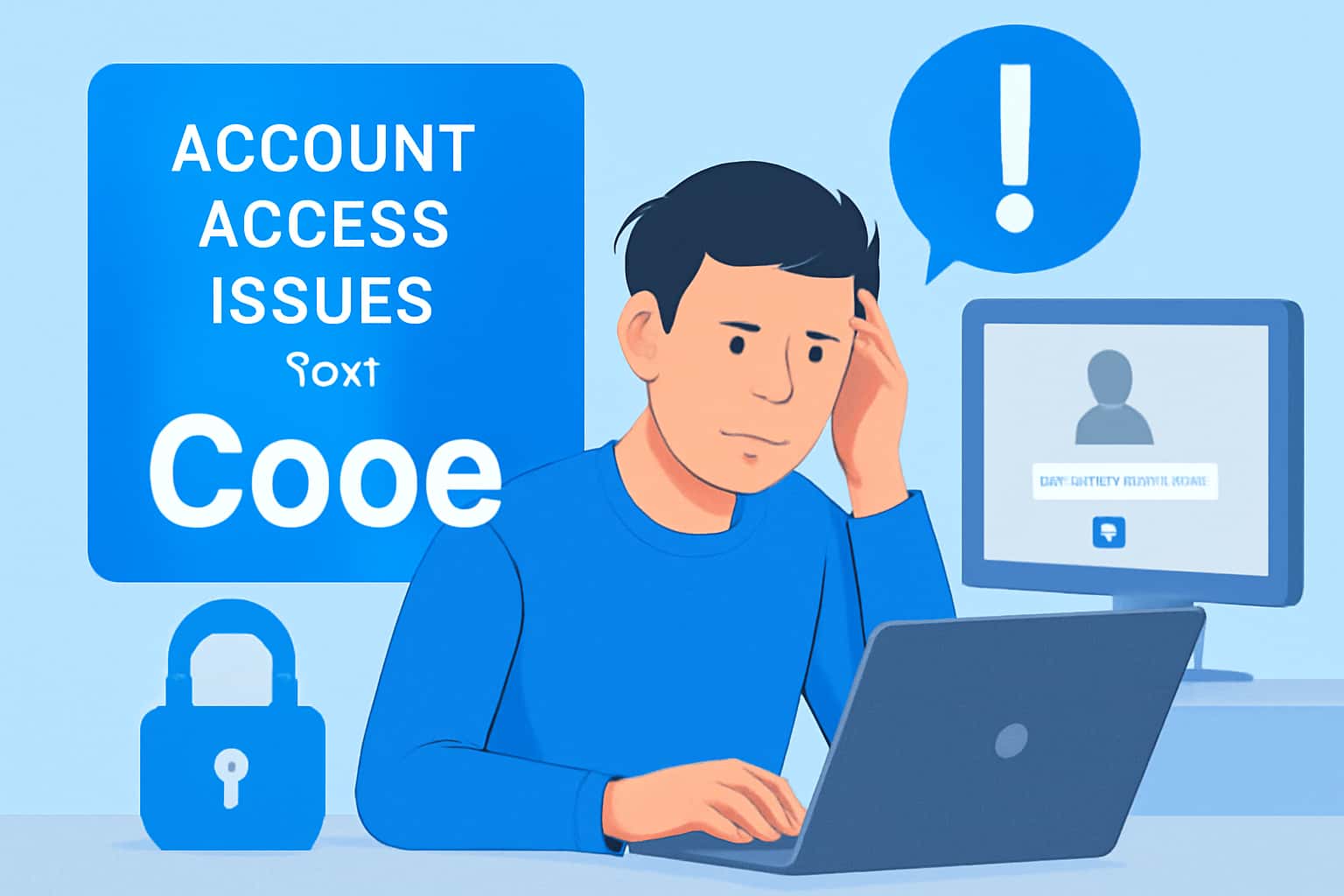 An informational graphic regarding account access issues for Cooe.