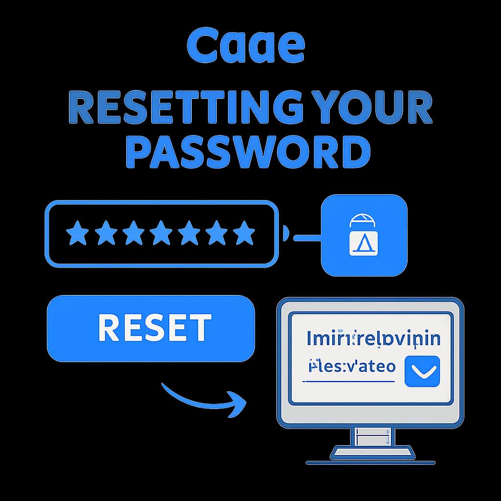 An educational diagram showing steps for resetting the Cooe password.