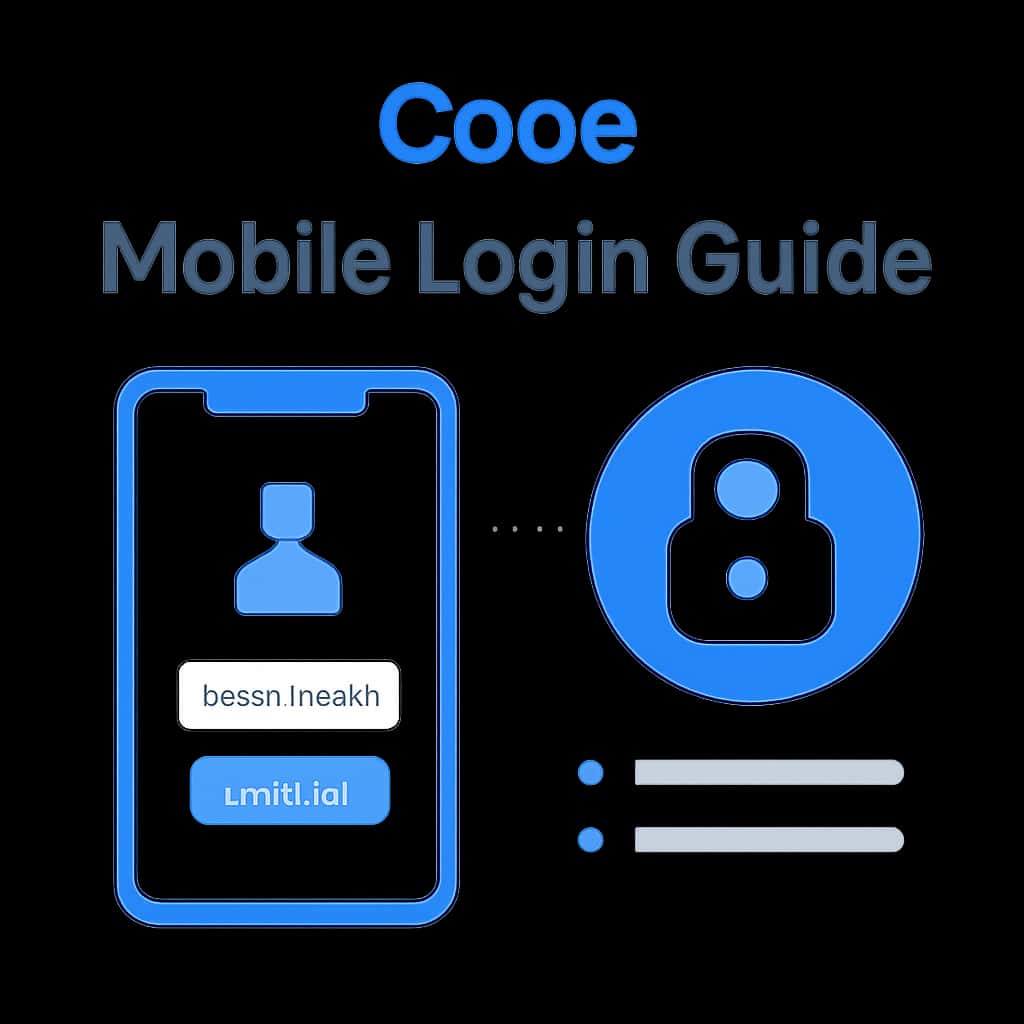Illustration depicting login steps for Cooe Mobile.