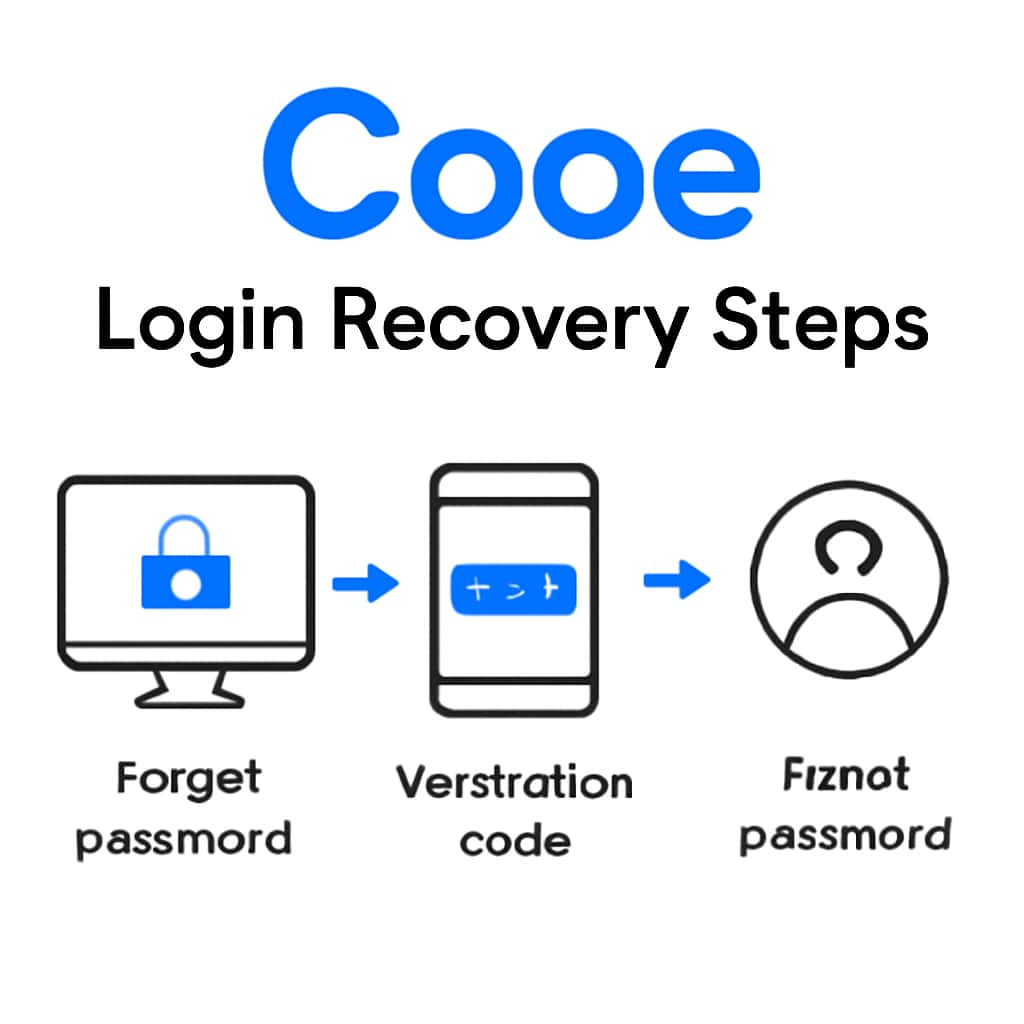 Educational illustration on Cooe Login Recovery Steps with visual guides.