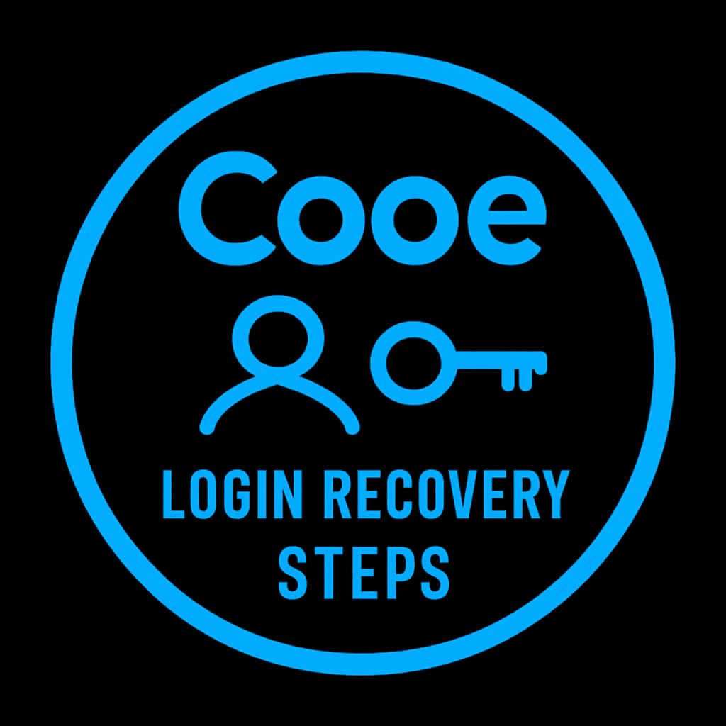 An icon depicting Cooe Login Recovery Steps assistance, featuring a clean design.