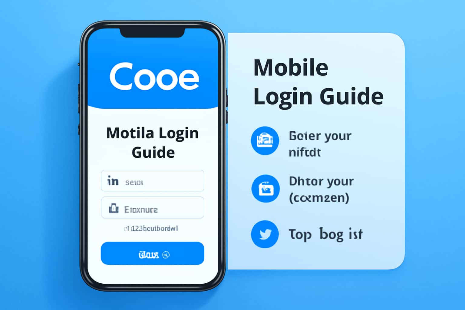 A professional image illustrating mobile login process for Cooe.