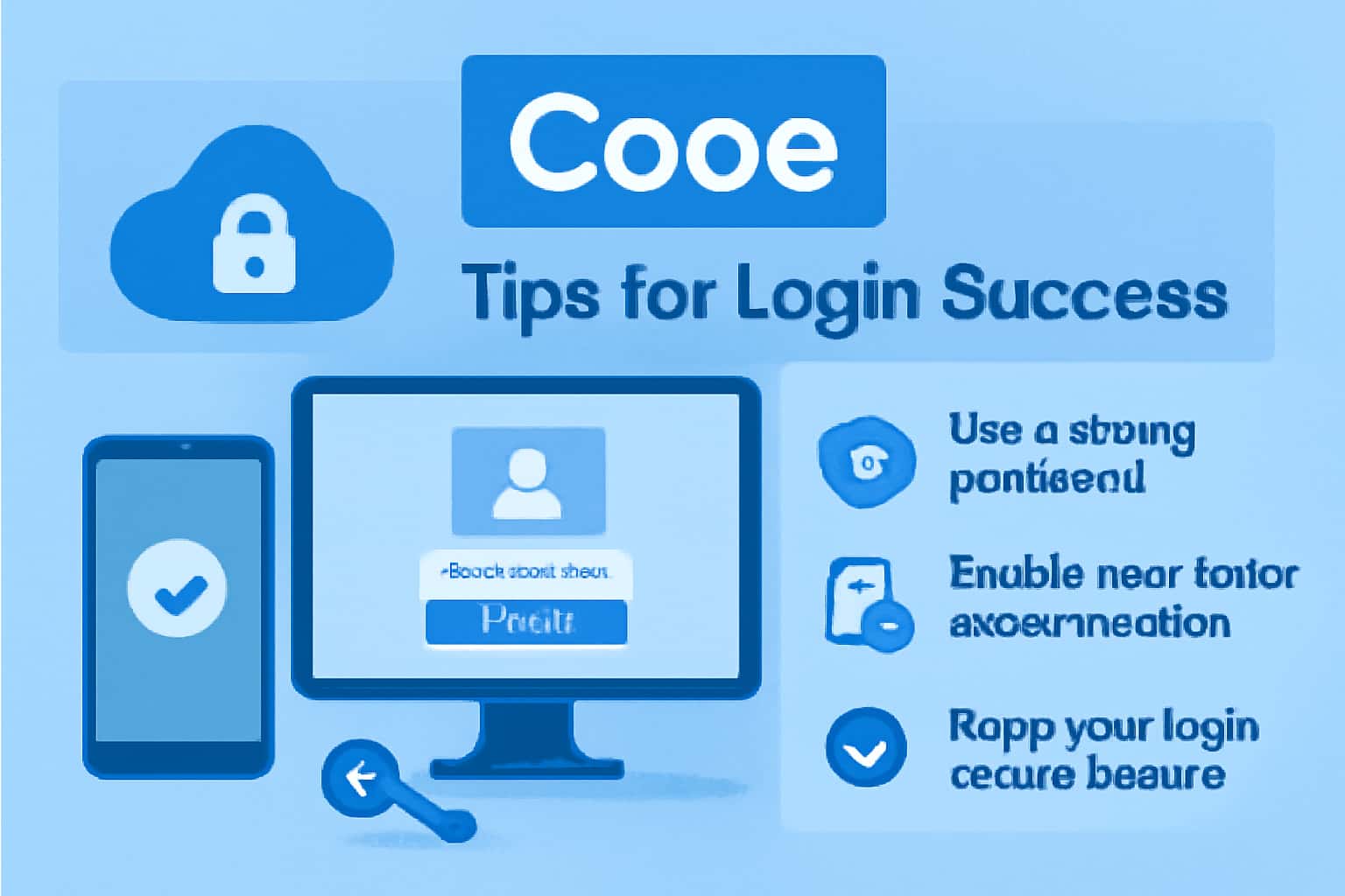 An informative scene illustrating tips for successful Cooe login.