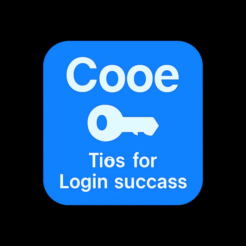 A badge symbolizing Cooe Tips for successful login.