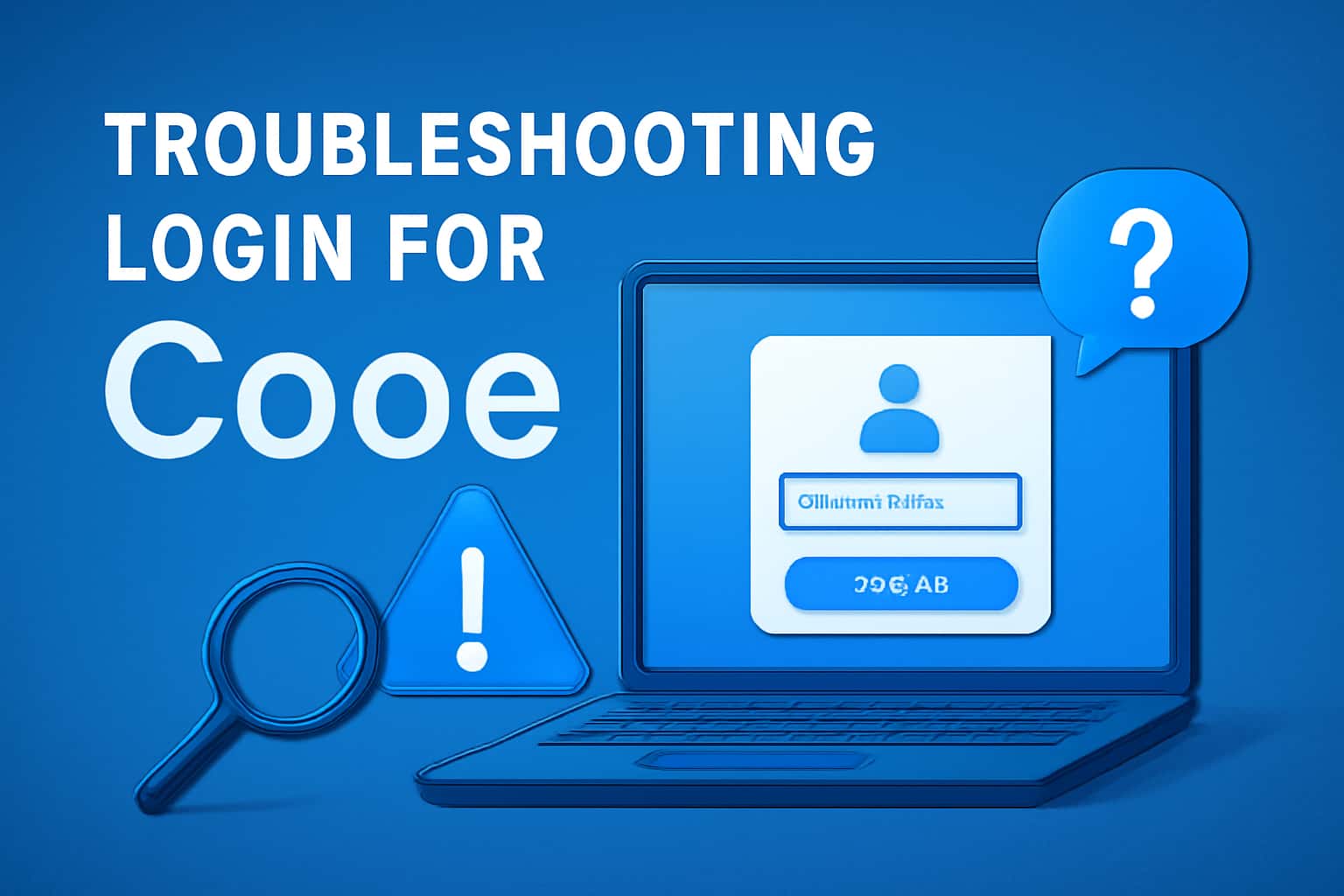 A high-tech visualization of troubleshooting login issues for Cooe.