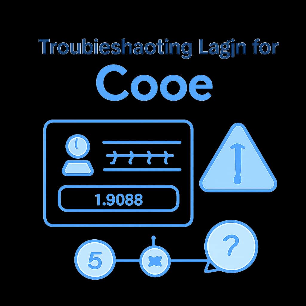 An educational illustration about common login challenges for Cooe.