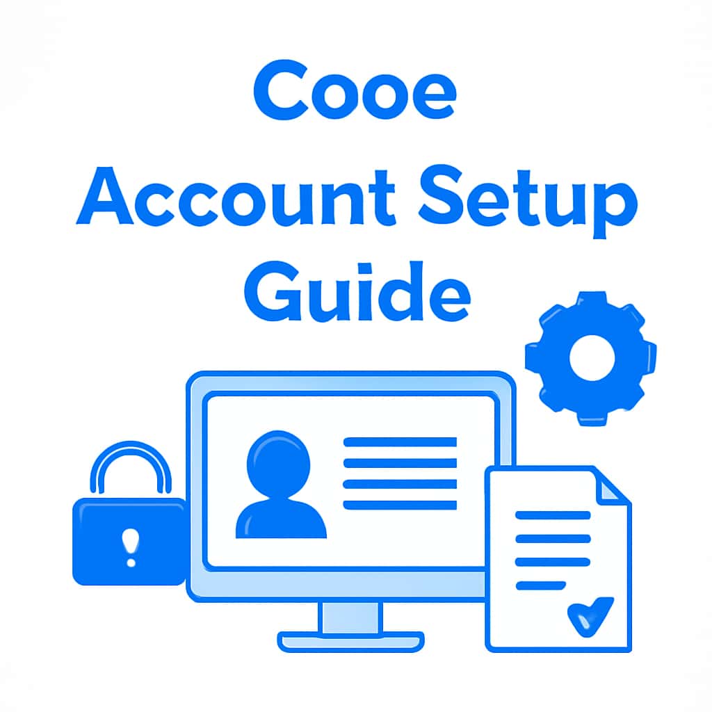 An educational diagram outlining the steps for Cooe Account Setup.