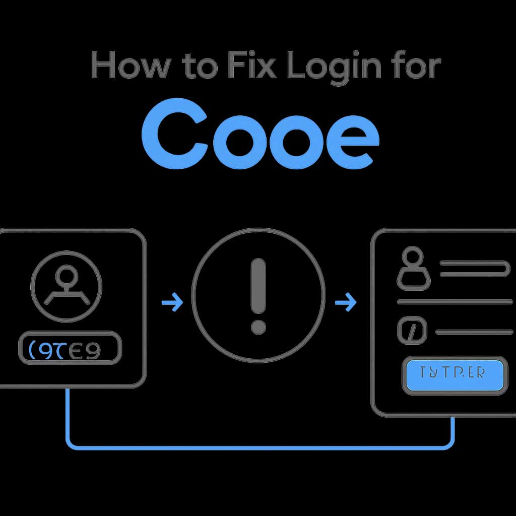 A diagram detailing the troubleshooting process for Cooe login.