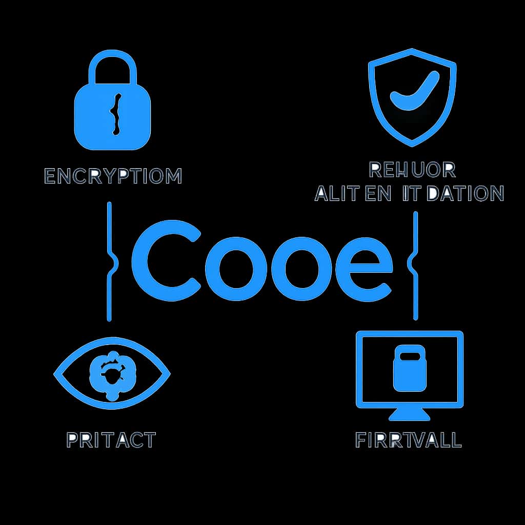 An educational diagram detailing Cooe's security measures.