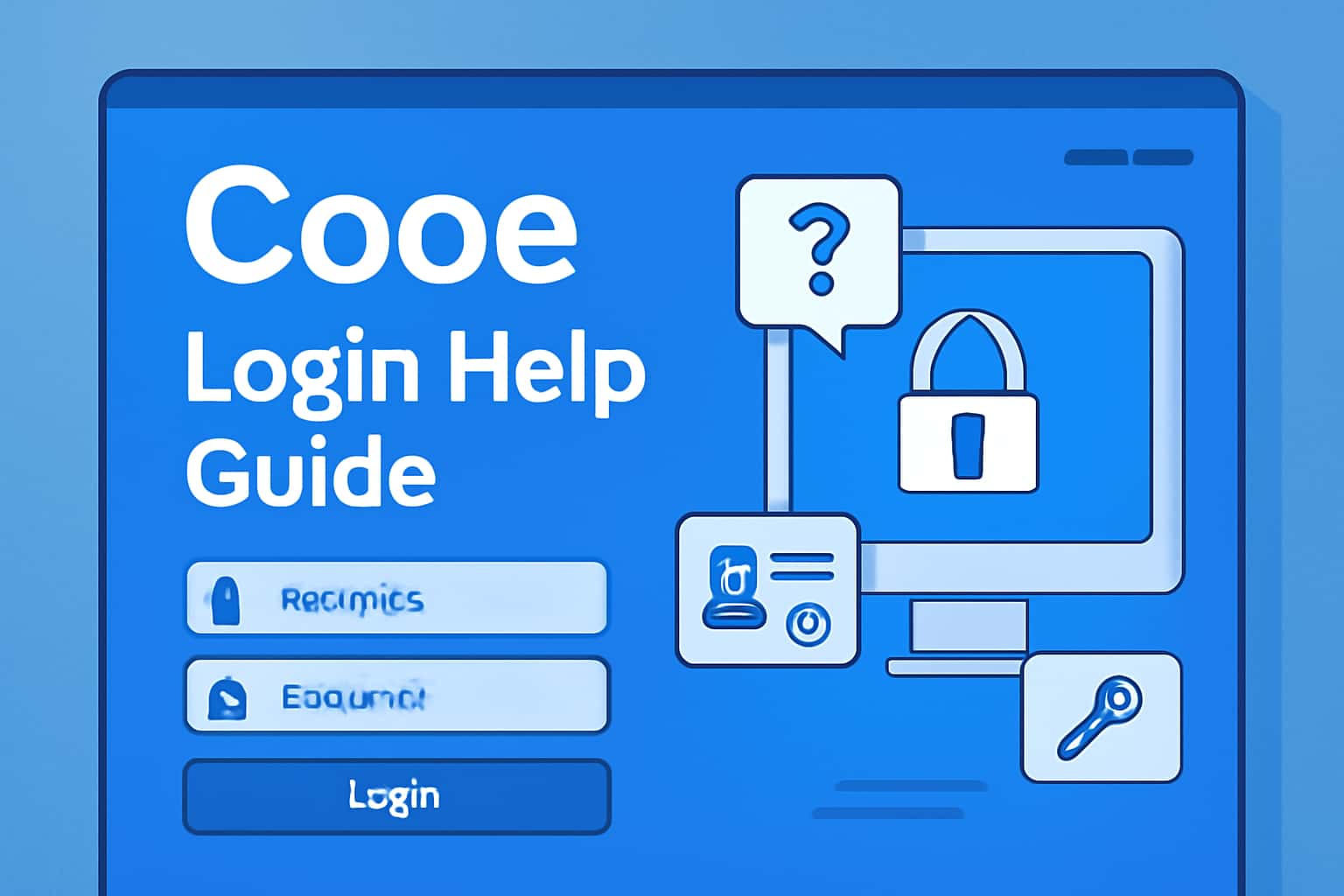 A futuristic illustration depicting login assistance for Cooe, with clear text representation.